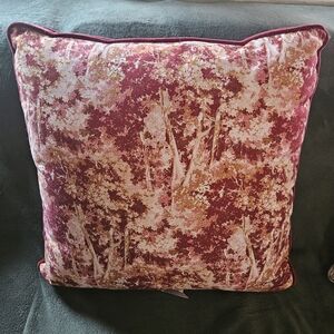 24x24 Abstract Tree Printed Throw Pillow with Gusset In Burgandy from Threshold